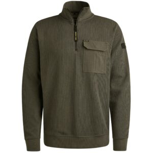 Just Brands - PSW2509457 - Half zip collar knit look jersey