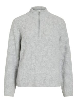 Vila - 14109029 - VILASSIA L/S HIGH NECK ZIPPER TOP