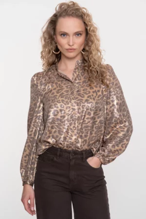 Geisha - 53869-14 - Blouse velvet look leopard