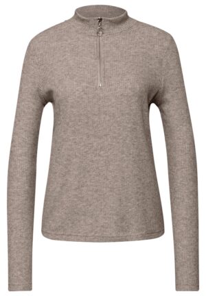 Street One - A324393 - cosy rib shirt w.zipper