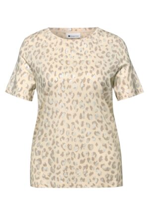 Street One - A324568 - basic shirt w.shiny leo print