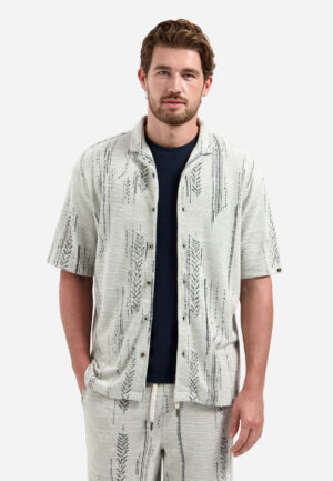 NO EXCESS - 31490307 - Shirt Short Sleeve Jacquard Fancy