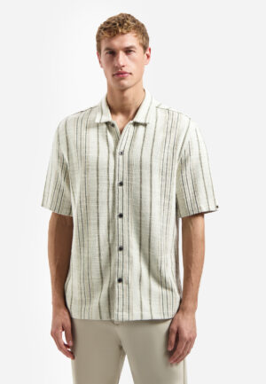 NO EXCESS - 31490306 - Shirt Short Sleeve Jacquard Fancy S