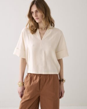 Summum - 2s3432-12372 - Top short sleeves Modal linen blend