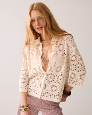Summum - 7s8007-70079 - Short sleeve cardigan Crochet knit