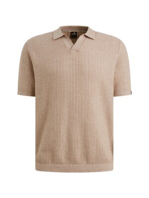 Just Brands - VPSS2604860 - Short sleeve polo cotton linen ble
